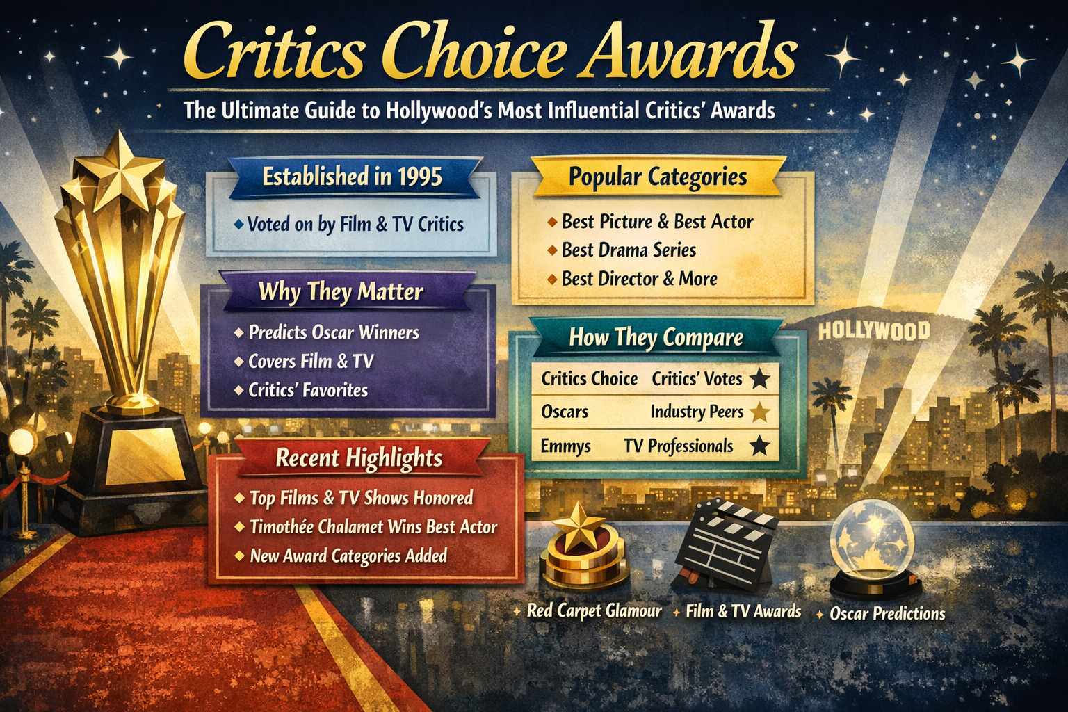 Critics Choice Awards infographic overview